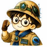 水上部隊長もっき隊長のバストアップイラスト。ゲンゴロウをモチーフにした昆虫探検隊キャラクター。