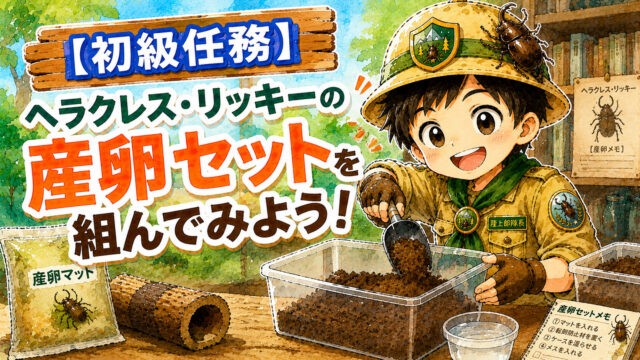 ヘラクレス・リッキーの産卵セット作りに挑戦する長男隊長